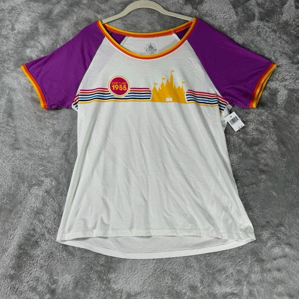 Disneyland Parks Retro 1955 Princess Castle Raglan T-Shirt L Women's Tee Scoop